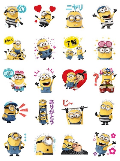 「怪盗グルーのミニオン大脱走」LINEスタンプビジュアル