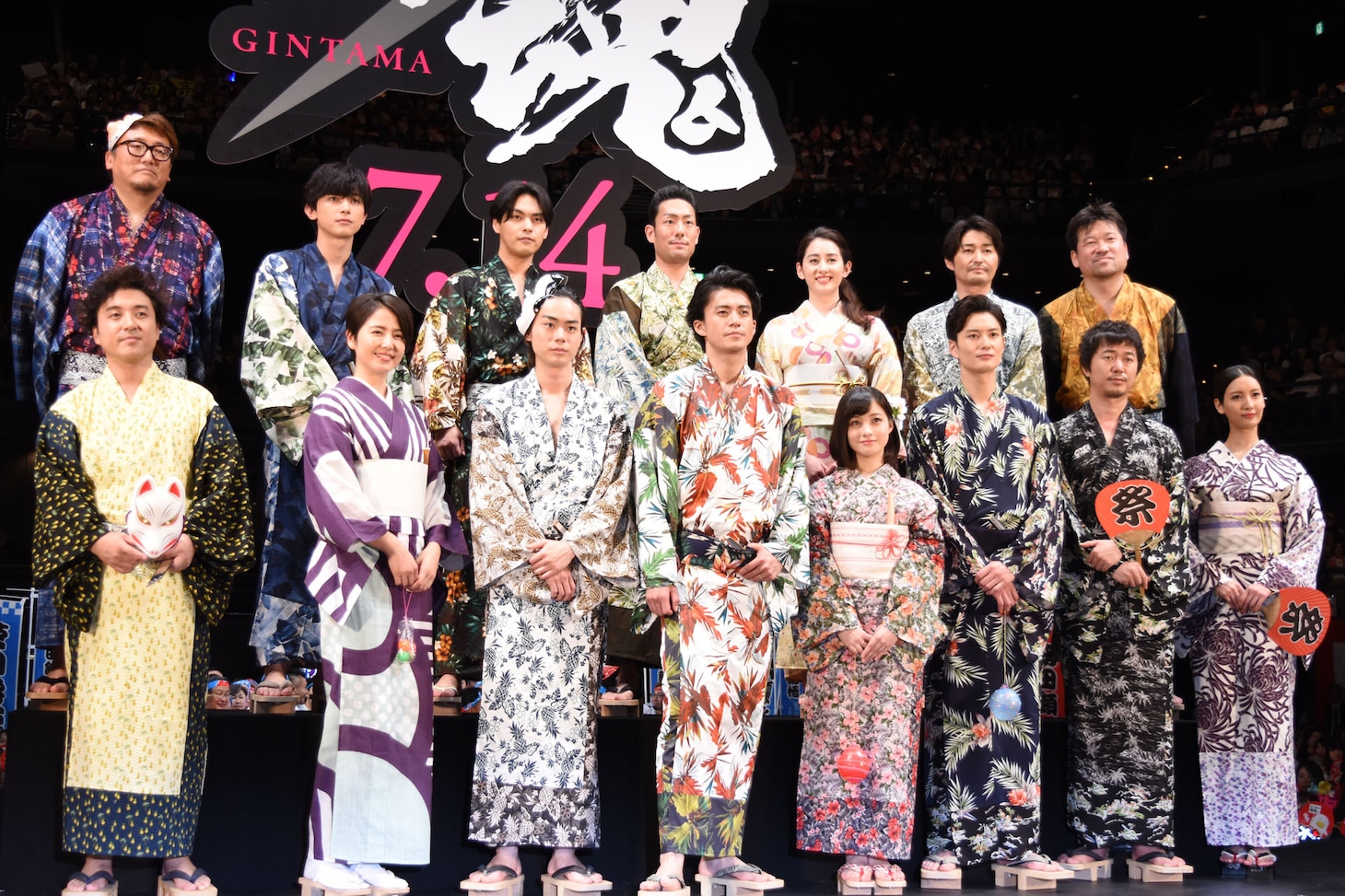 映画「銀魂」ジャパンプレミアの様子。