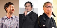 左から菊地凛子、真田広之、三池崇史。