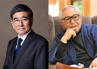 石坂浩二（左）と倉本聰（右）。