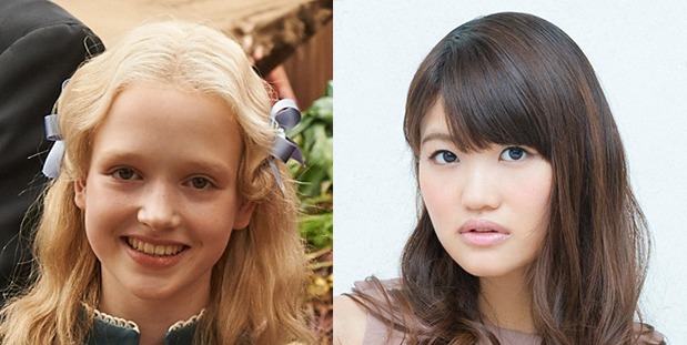 イザベル・オットマン（左）と、日本語吹替を担当する早見沙織（右）。