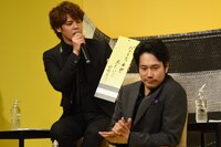 「怪盗グルーのミニオン大脱走」日本語吹替版完成報告イベントの様子。