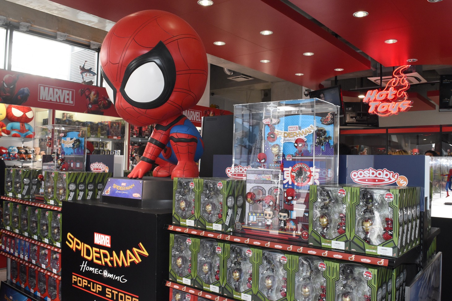 「スパイダーマン：ホームカミング ポップアップストア in 原宿」店内の様子。