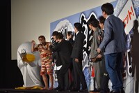 「銀魂」初日舞台挨拶の様子。