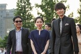 第21回富川国際ファンタスティック映画祭に参加したクァク・ジェヨン（左）、藤井武美（中央）、古川雄輝（右）。