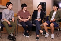 左から好井まさお、林遣都、波岡一喜、村田秀亮。