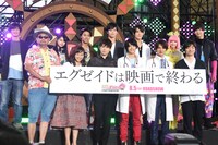 「劇場版 仮面ライダーエグゼイド トゥルー・エンディング」完成披露イベントの様子。