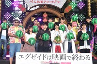 「劇場版 仮面ライダーエグゼイド トゥルー・エンディング」完成披露イベントの様子。