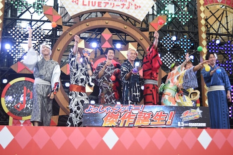 「宇宙戦隊キュウレンジャー THE MOVIE ゲース・インダベーの逆襲」完成披露イベントの様子。