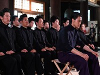 映画「ジョジョの奇妙な冒険 ダイヤモンドは砕けない 第一章」大ヒット祈願イベントの様子。