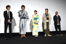 左から川村元気、宮野真守、広瀬すず、菅田将暉、大根仁。
