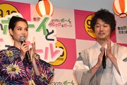 「奥田民生になりたいボーイと出会う男すべて狂わせるガール」完成披露試写会の様子。