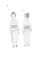 「ヘンリの赤い靴」より、今日マチ子が原案を担当したキャラクター（きみの母・かよ）。