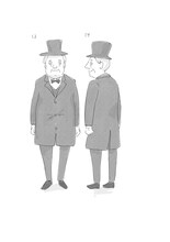 「ヘンリの赤い靴」より、今日マチ子が原案を担当したキャラクター（きみの養父・ヒュイット）。