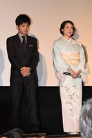 「関ヶ原」初日舞台挨拶の様子。