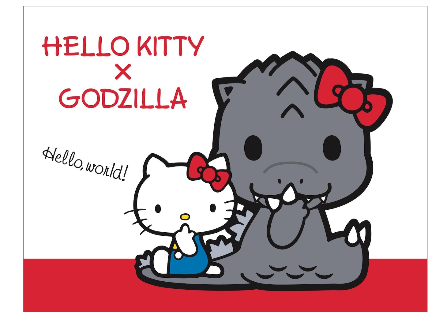 ハローキティとゴジラのコラボアート。(c)1976,1996,2017 SANRIO CO.,LTD. TM& (c) TOHO CO., LTD.