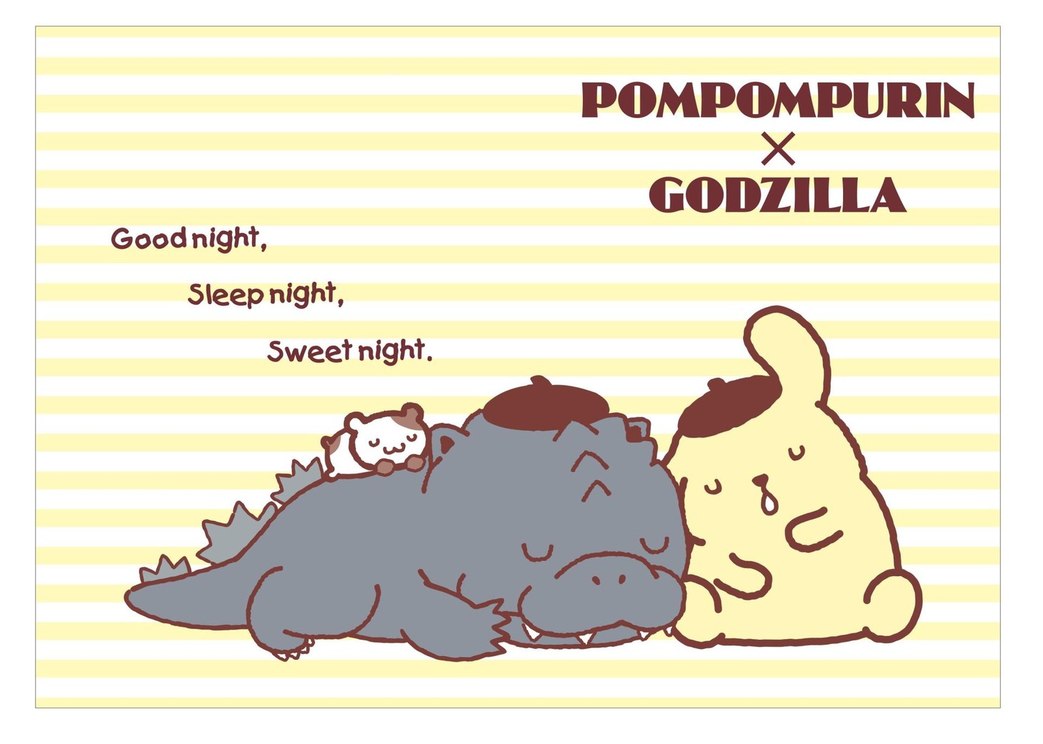 ポムポムプリンとゴジラのコラボアート。(c)1976,1996,2017 SANRIO CO.,LTD. TM& (c) TOHO CO., LTD.