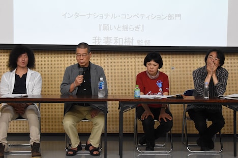 山形国際ドキュメンタリー映画祭2017記者会見の様子。