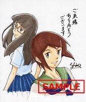 2週目に配布される色紙のビジュアル（八神ヒカリ＆望月芽心）。