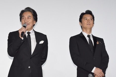 「三度目の殺人」初日舞台挨拶の様子。