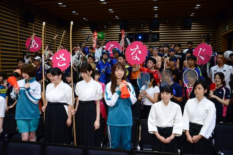 「あさひなぐ」部活生限定試写イベントの様子。