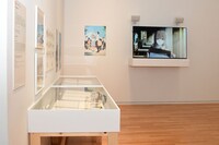 「第20回文化庁メディア芸術祭受賞作品展」より、「映画『聲の形』」展示ブースの様子。