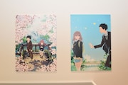 「第20回文化庁メディア芸術祭受賞作品展」より、「映画『聲の形』」展示ブースの様子。