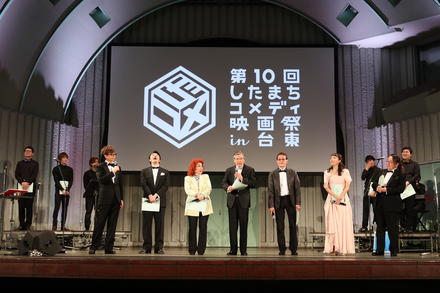 第10回したまちコメディ映画祭in台東・声優口演ライブ「没後40年チャップリン特集」の様子。