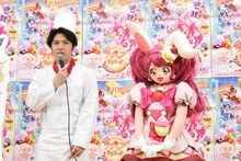 左から尾上松也、キュアホイップ。