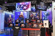 ゲーム「マーベル VS. カプコン:インフィニット」のブース。