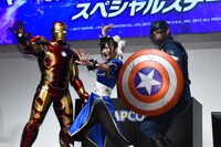 ゲーム「マーベル VS. カプコン：インフィニット」完成披露会の様子。