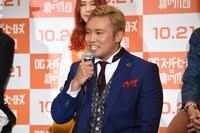 2017年9月「DCスーパーヒーローズvs鷹の爪団」の完成報告会見に出席したオカダ・カズチカ。