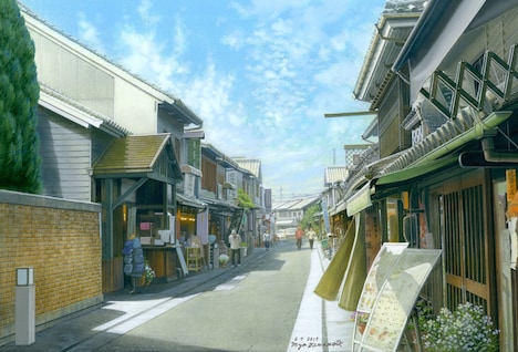 描き下ろし新作《倉敷－記念日通り－》2017年 (c)山本二三