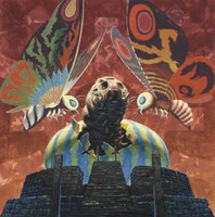 開田裕治が手がけた「モスラと幼虫」。