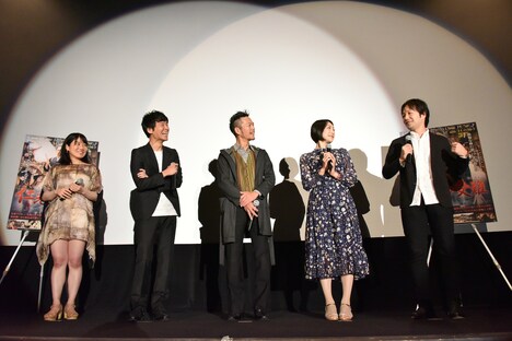 「仁光の受難」初日舞台挨拶の様子。