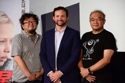 「猿の惑星：聖戦記（グレート・ウォー）」プレゼンテーション＆スペシャルトークショーの様子。左から樋口真嗣、ダン・レモン、佐藤敦紀。