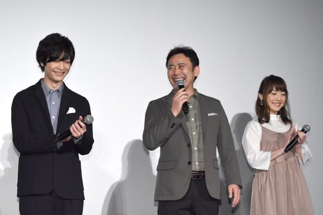 「僕のワンダフル・ライフ」公開記念舞台挨拶の様子。