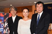 第30回東京国際映画祭JAPAN NOW部門記者会見の様子。左から安藤紘平、河瀬直美、久松猛朗。