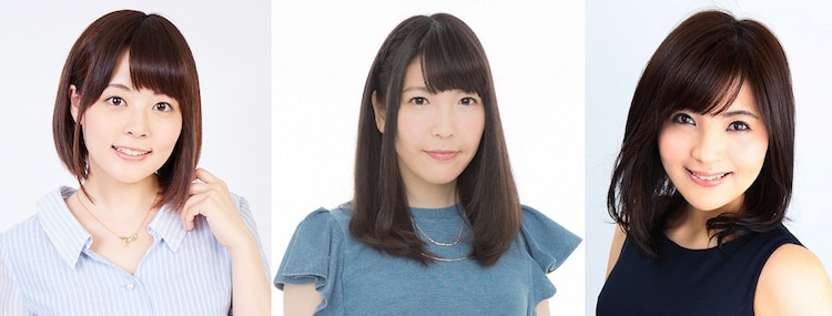 第2部「ロボットガールズZコーナー」のゲスト。左から本多真梨子、高岡香、森下由樹子。