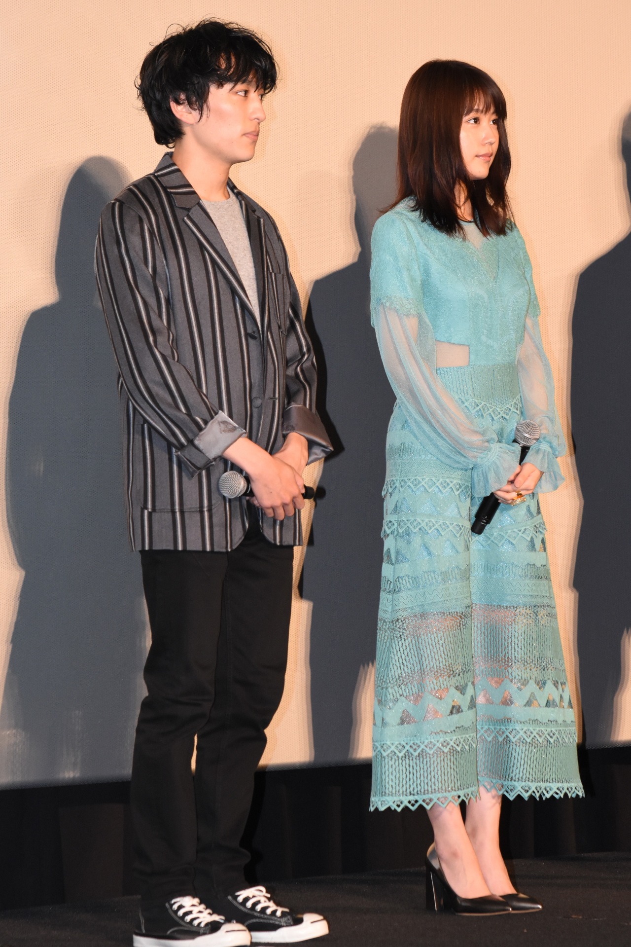 「ナラタージュ」初日舞台挨拶の様子。