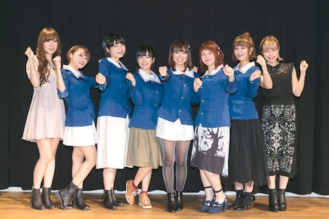 「ガールズ＆パンツァー」5周年プロジェクト発表会に出席したキャストたち。