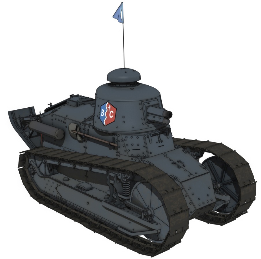 「ガールズ＆パンツァー 最終章」に登場する新戦車・ルノーFT17。