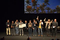 山形国際ドキュメンタリー映画祭2017授賞式の様子。