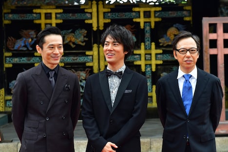 京都国際映画祭2017オープニングセレモニーの様子。左から三浦誠己、桐谷健太、板尾創路。