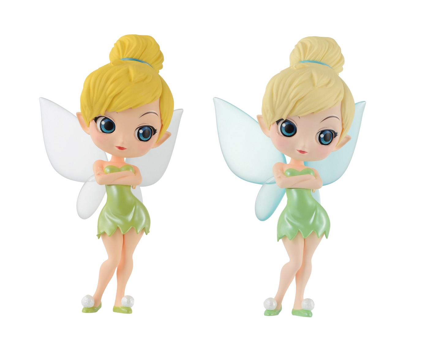 「Q posket Disney Characters -Tinker Bell-」より。左からティンカー・ベルの通常バージョン、パステルカラーバージョン。