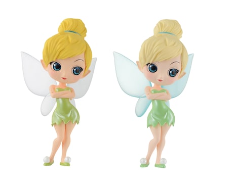 「Q posket Disney Characters -Tinker Bell-」より。左からティンカー・ベルの通常バージョン、パステルカラーバージョン。