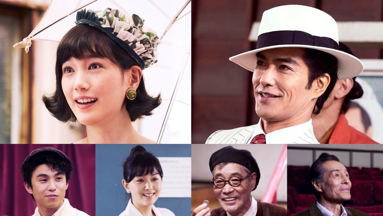 左上から時計回りに本田翼、北村一輝、加藤剛、柄本明、石橋杏奈、中尾明慶。