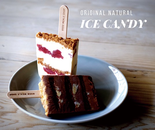 会場で販売されるグッドミールズショップのアイスキャンディ。