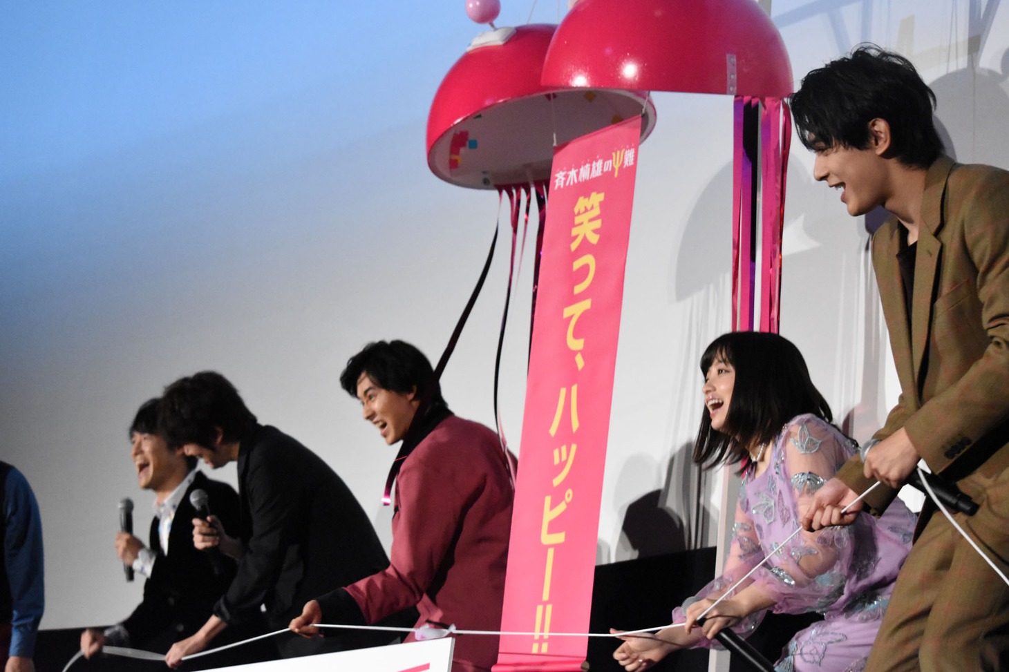 「斉木楠雄のΨ難」初日舞台挨拶の様子。