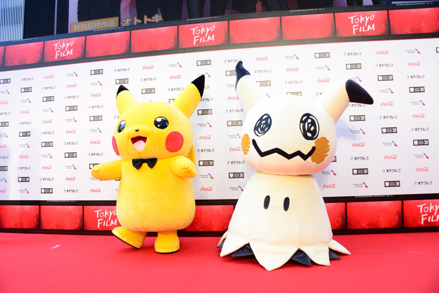 左からピカチュウ、ミミッキュ。